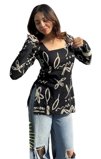 Stylish Women's Rayon Printed Short Kurti | Ethnic Top