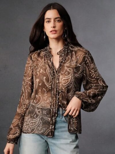 Women Cecily Paisley-Trim Shirt | TOP