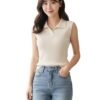 Women’s Sleeveless Polo V-Neck Top