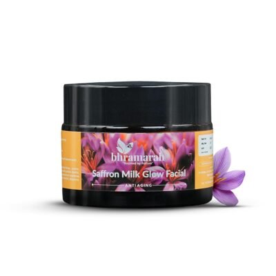 Saffron Milk Glow Facial, Brightening & Anti-Aging Treatment with Niacinamide, Bakuchiol, Natural Enzymes, for All Skin Types