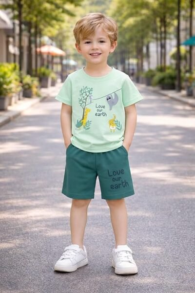 Kids Cotton T-Shirt Shorts Set