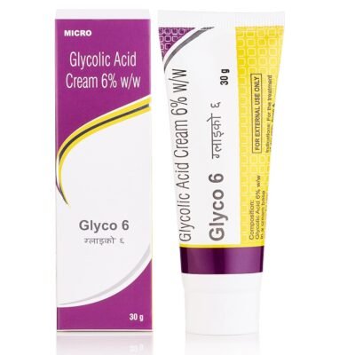 Glyco 6 Glycolic Acid Cream 6% w/w | Exfoliating Face Cream for Acne, Pimples & Dark Spots | Unclogs Pores & Improves Skin Texture | Suitable for...