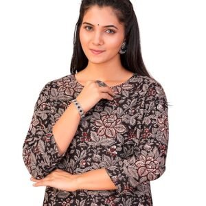 Women Cotton Floral Top | Rounded Neck
