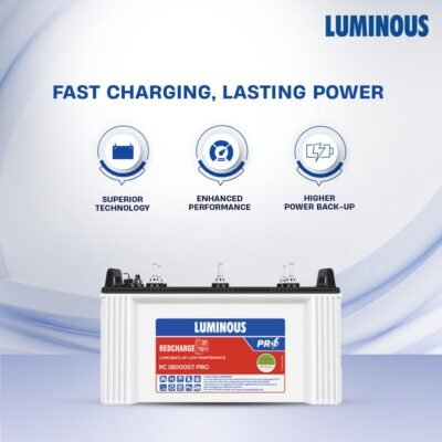 Luminous Inverter & Battery Combo | Short Tubular 150Ah Battery
