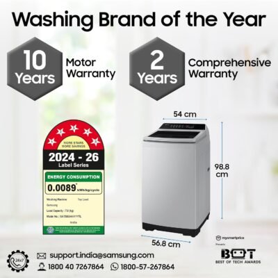 Samsung 7 kg Washing Machine ,Soft Closing Door, Fully-Automatic Top Load