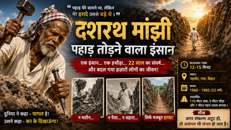 दशरथ मांझी – पहाड़ तोड़ने वाला इंसान